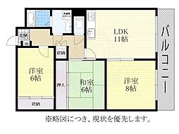 フローラル牧の里 3LDKの間取図画像