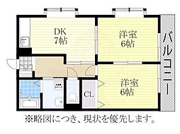 マンション清美 2DKの間取図画像