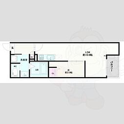 名古屋市緑区大高町字鶴田アパート 1LDKの間取図画像