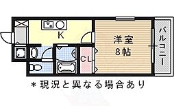 MTS御器所 1Kの間取図画像