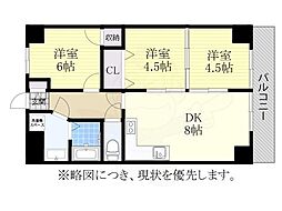 藤和鶴舞コープ 3DKの間取図画像