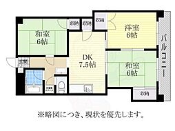コーポ華 3DKの間取図画像