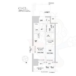 エスリード池下レスティア 1DKの間取図画像