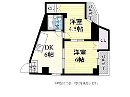 ナビオ覚王山 2DKの間取図画像