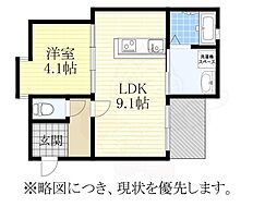 VILLA桜山 1LDKの間取図画像