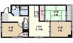 サンハイツ亀の井 3LDKの間取図画像