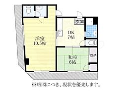 仲田ビル 2DKの間取図画像