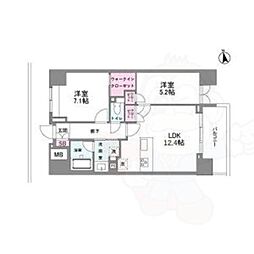シーズンフラッツ今池NORTH 2LDKの間取図画像