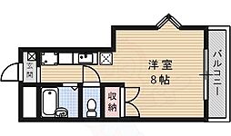 ユース宝扇 ワンルームの間取図画像