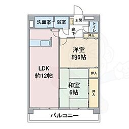 リバーサイド雅 2LDKの間取図画像