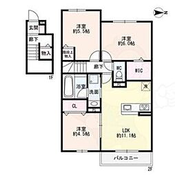 ソレイユ鴻の巣 3LDKの間取図画像