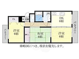 ヒルズ高峯 3DKの間取図画像