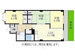 フォレストサイドK-3 3LDKの間取図画像