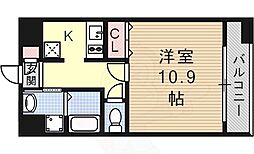 丹下キアーロ 1Kの間取図画像