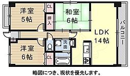 社ヶ丘ヒルズ 3LDKの間取図画像