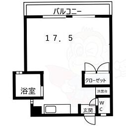 蜂須賀ビル ワンルームの間取図画像