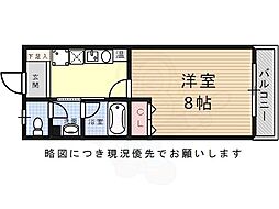 フローレス21 1Kの間取図画像