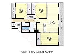 ガゾンドコリーヌ63 3LDKの間取図画像