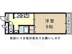 ヒルズヤマザト 1Kの間取図画像