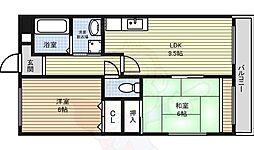 アヴニール千成 2LDKの間取図画像