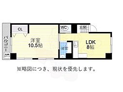 エミービル 1LDKの間取図画像