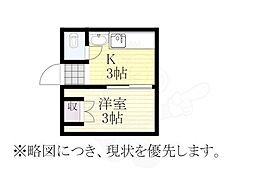 山一ビル 1Kの間取図画像