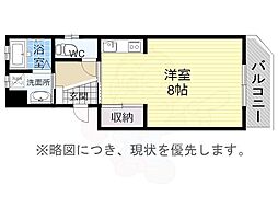 マンションリバエイト ワンルームの間取図画像