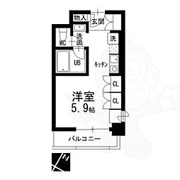 リッツィ本山 1Kの間取図画像