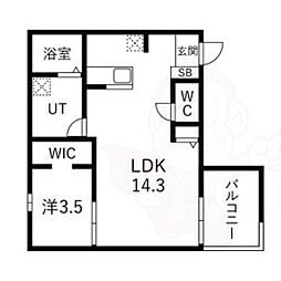 Toyoda Fika 1LDKの間取図画像