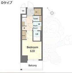 名古屋市天白区古川町マンション 1Kの間取図画像
