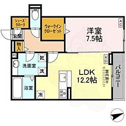 名古屋市昭和区広瀬町1丁目アパート 1LDKの間取図画像