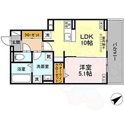 ルヴィータ川名 1LDKの間取図画像