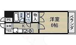 鶴舞公園三恵ハイツ 1Kの間取図画像