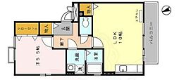 トレビナ城木 1LDKの間取図画像