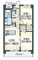 セラーノ平針 2LDKの間取図画像
