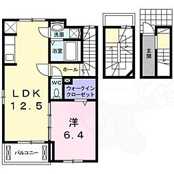 マリーン牧の原 1LDKの間取図画像