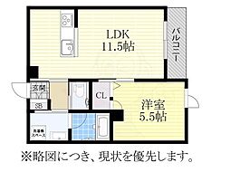 シャーメゾンカトレア 1LDKの間取図画像