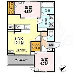 ルヴィータ川名 2LDKの間取図画像