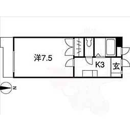 ベラ藤見ヶ丘 1Kの間取図画像