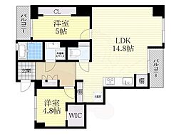 ダンケ第三キャピタルハイツ 2LDKの間取図画像