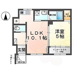 ベル・ルミエール 1LDKの間取図画像