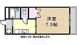 コーポシリウス 1Kの間取図画像