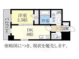 エスリード池下レスティア 1DKの間取図画像