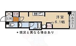 シティライフゴキソ ワンルームの間取図画像