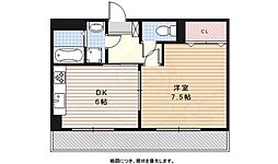 ヒルズ雅 1DKの間取図画像