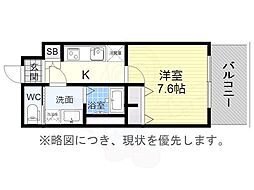 S-RESIDENCE堀田 1Kの間取図画像
