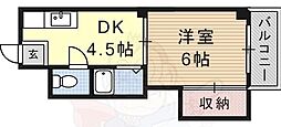 メゾンベルジュール 1DKの間取図画像