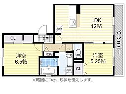 カーサフラグランツァ2 2LDKの間取図画像