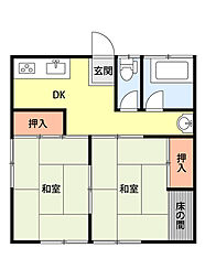 コーポ沢田 2DKの間取図画像