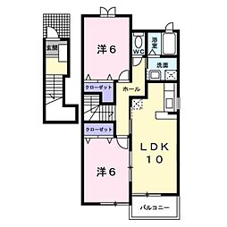 カノンB 2LDKの間取図画像